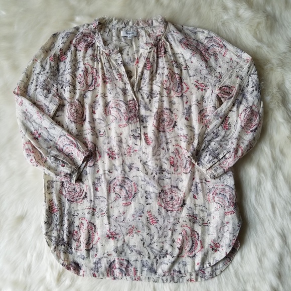 Madewell Shirred Popover in Turkish Garden Size XS - Picture 5 of 8